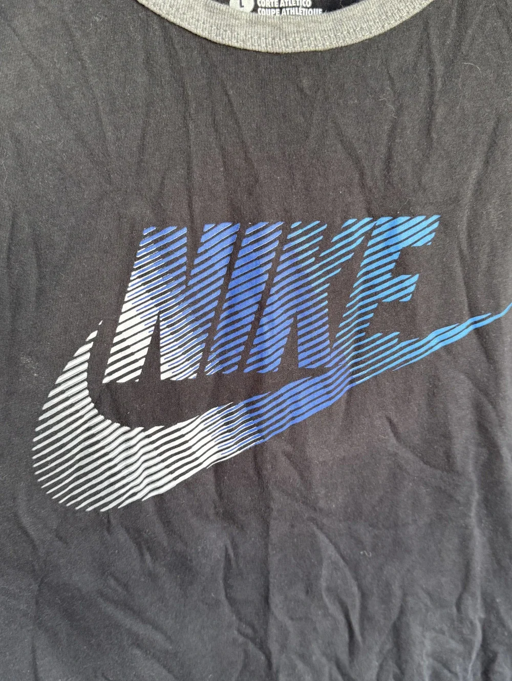 Nike Men's Athletic Cut Sleeveless Tank Top, Size Large, Black with Gradient Swo